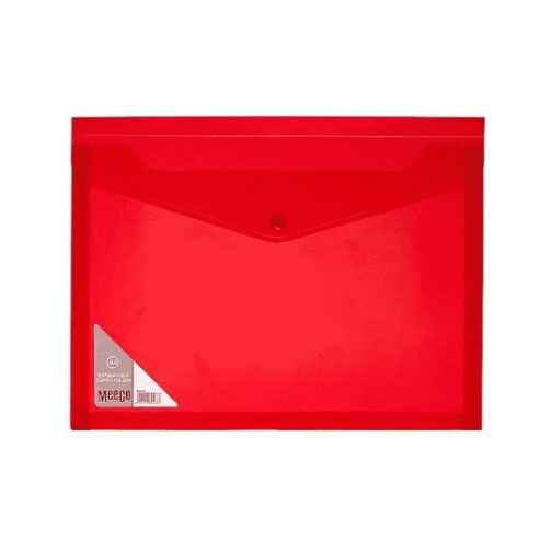 Carry Folder/Button Envelope - A4 - RED