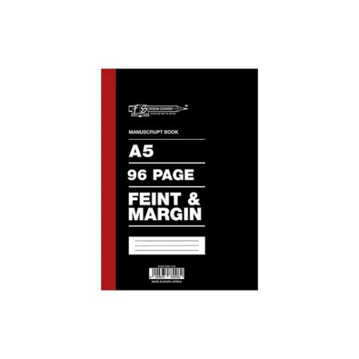 Hardcover A5 Manuscript Book Feint & Margin - 96 page