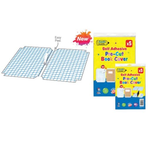 Book Covers - Pre-Cut, Self Adhesive Book Covers A5 - Bantex (70mic) pk 5 - Image 2