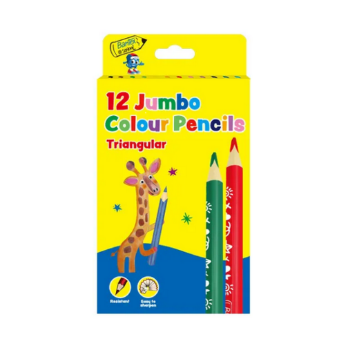 Coloured Pencils - Bantex Triangular Jumbo Beginners Coloured Pencils (12's)