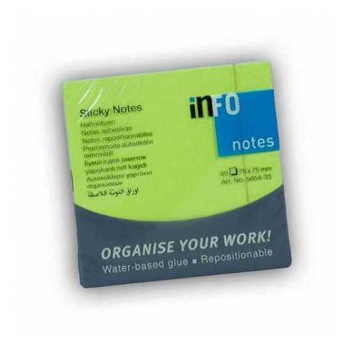 Sticky Info Notes Bright - GREEN (80 sheets)