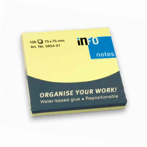 Sticky Info Notes Pastel - YELLOW (100 sheets)