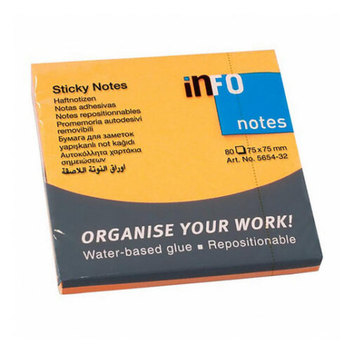 Sticky Info Notes Bright - ORANGE (80 sheets)