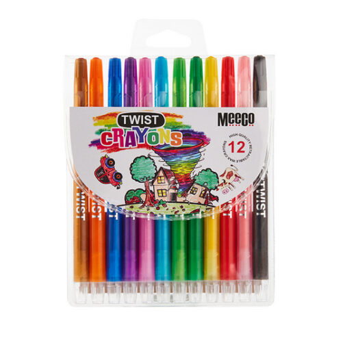 Retractable Wax Crayons - Meeco (12's)