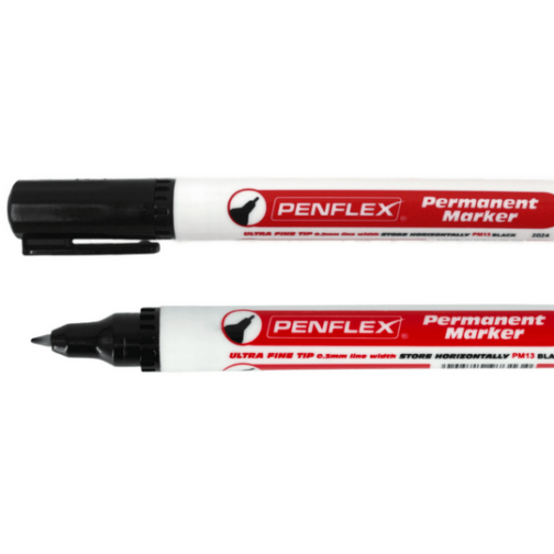 Permanent Marker - Penflex PM 13 ULTRA FINE (0.3mm) - Bullet Tip - Black