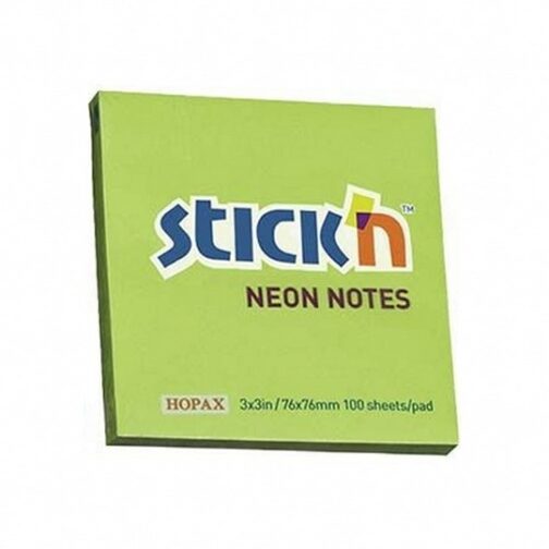 Stick'n Pads | Info Notes - 76mmx76mm - 100 Sheets per pack - Lime Green